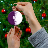 Hawaii Hibiscus Flowers Ceramic Ornament Purple Polynesian Pattern