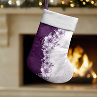 Hawaii Hibiscus Flowers Christmas Stocking Purple Polynesian Pattern