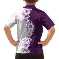Hawaii Hibiscus Flowers Family Matching Puletasi and Hawaiian Shirt Purple Polynesian Pattern LT05 - Polynesian Pride