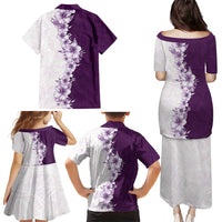 Hawaii Hibiscus Flowers Family Matching Puletasi and Hawaiian Shirt Purple Polynesian Pattern LT05 - Polynesian Pride