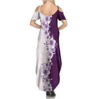 Hawaii Hibiscus Flowers Family Matching Summer Maxi Dress and Hawaiian Shirt Purple Polynesian Pattern LT05 - Polynesian Pride