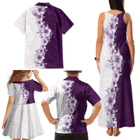 Hawaii Hibiscus Flowers Family Matching Tank Maxi Dress and Hawaiian Shirt Purple Polynesian Pattern LT05 - Polynesian Pride