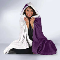 Hawaii Hibiscus Flowers Hooded Blanket Purple Polynesian Pattern