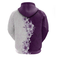 Hawaii Hibiscus Flowers Hoodie Purple Polynesian Pattern LT05 - Polynesian Pride