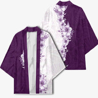 Hawaii Hibiscus Flowers Kimono Purple Polynesian Pattern LT05 - Polynesian Pride