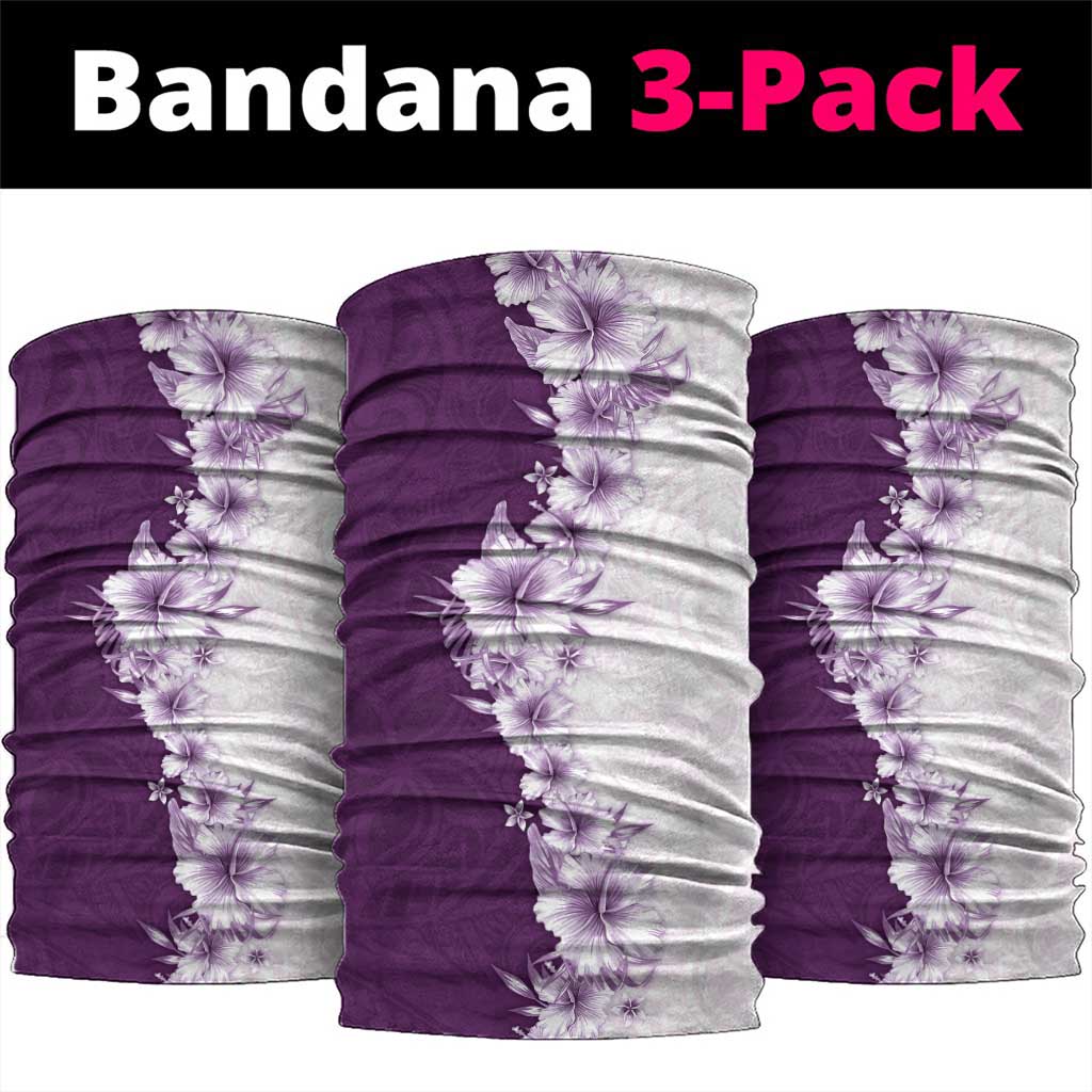 Hawaii Hibiscus Flowers Neck Gaiter Purple Polynesian Pattern LT05 package One Size: 25*50cm Purple - Polynesian Pride