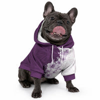 Hawaii Hibiscus Flowers Pet Hoodie Purple Polynesian Pattern