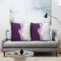Hawaii Hibiscus Flowers Pillow Cover Purple Polynesian Pattern