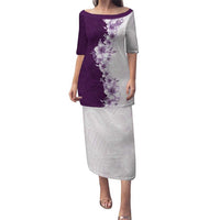 Hawaii Hibiscus Flowers Puletasi Purple Polynesian Pattern
