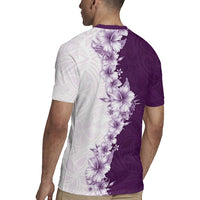 Hawaii Hibiscus Flowers Rugby Jersey Purple Polynesian Pattern LT05 - Polynesian Pride