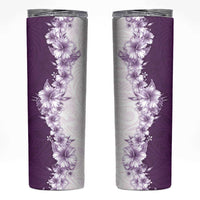Hawaii Hibiscus Flowers Skinny Tumbler Purple Polynesian Pattern LT05 Purple - Polynesian Pride