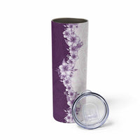 Hawaii Hibiscus Flowers Skinny Tumbler Purple Polynesian Pattern LT05 - Polynesian Pride