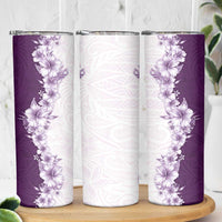 Hawaii Hibiscus Flowers Skinny Tumbler Purple Polynesian Pattern LT05 - Polynesian Pride