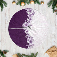 Hawaii Hibiscus Flowers Tree Skirt Purple Polynesian Pattern