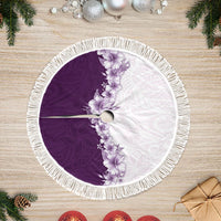 Hawaii Hibiscus Flowers Tree Skirt Purple Polynesian Pattern