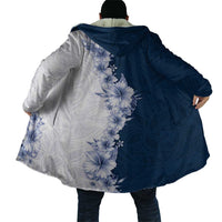 Hawaii Hibiscus Flowers Cloak Blue Polynesian Pattern