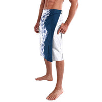 Hawaii Hibiscus Flowers Lavalava Blue Polynesian Pattern