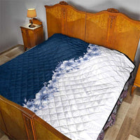 Hawaii Hibiscus Flowers Quilt Blue Polynesian Pattern