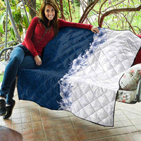 Hawaii Hibiscus Flowers Quilt Blue Polynesian Pattern