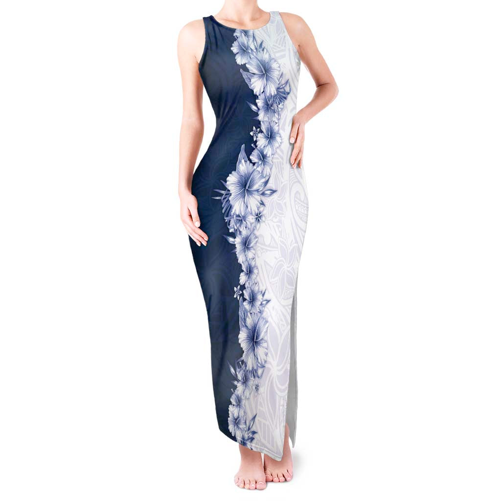 Hawaii Hibiscus Flowers Tank Maxi Dress Blue Polynesian Pattern LT05 Women Blue - Polynesian Pride