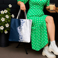 Hawaii Hibiscus Flowers Tote Bag Blue Polynesian Pattern LT05 - Polynesian Pride