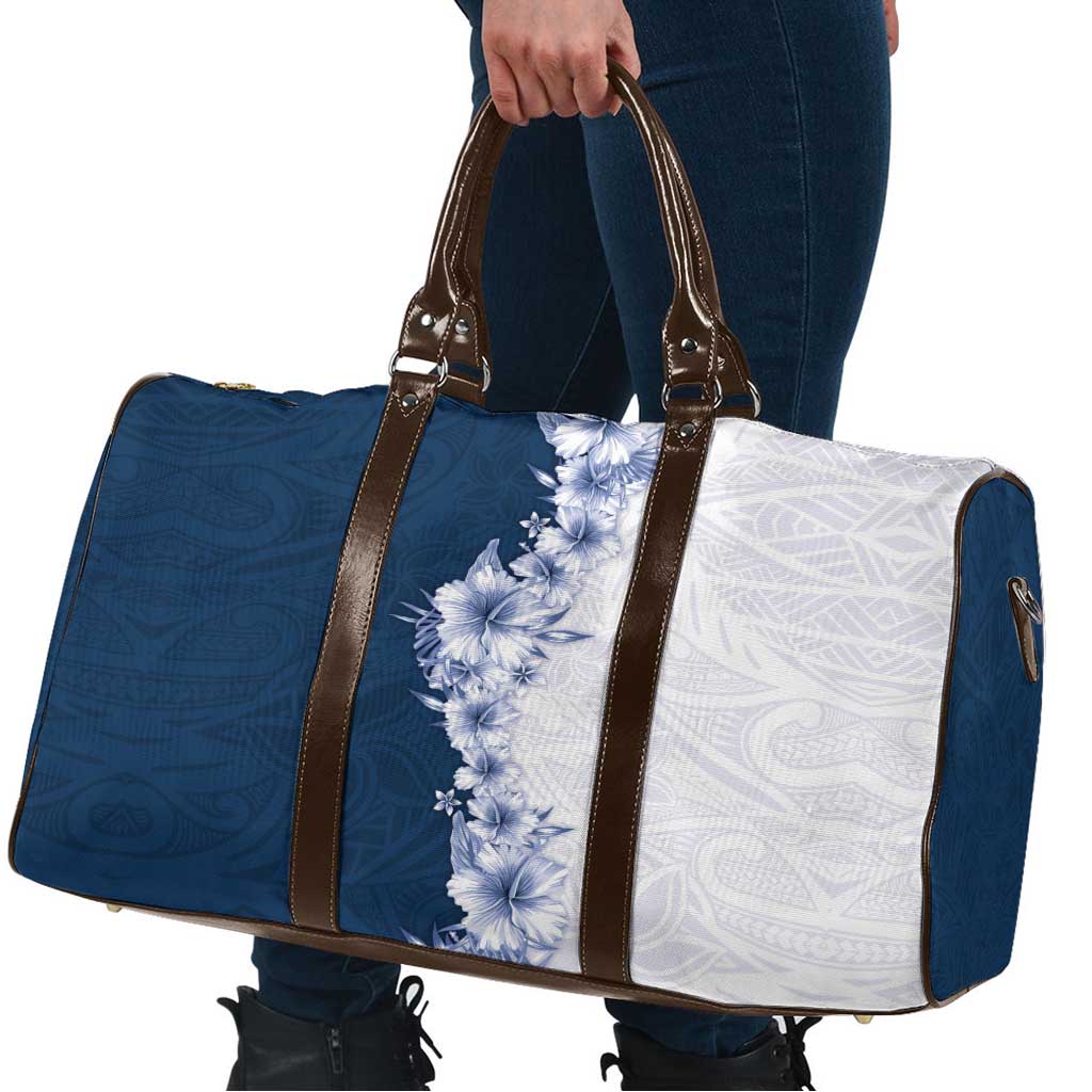 Hawaii Hibiscus Flowers Travel Bag Blue Polynesian Pattern LT05 - Polynesian Pride