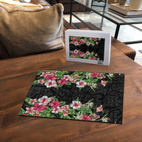 Hawaii Tropical Flowers Puzzle Black Polynesian Tattoo Art LT05 - Polynesian Pride