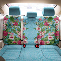 Hawaii Tropical Flowers Back Car Seat Cover Sky Blue Polynesian Tattoo Art LT05 - Polynesian Pride