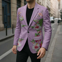 Hawaii Tropical Flowers Blazer Lavender Polynesian Tattoo Art
