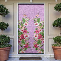 Hawaii Tropical Flowers Door Cover Lavender Polynesian Tattoo Art