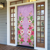 Hawaii Tropical Flowers Door Cover Lavender Polynesian Tattoo Art
