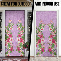 Hawaii Tropical Flowers Door Cover Lavender Polynesian Tattoo Art