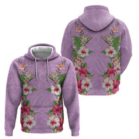 Hawaii Tropical Flowers Hoodie Lavender Polynesian Tattoo Art LT05 - Polynesian Pride