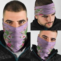 Hawaii Tropical Flowers Neck Gaiter Lavender Polynesian Tattoo Art LT05 - Polynesian Pride