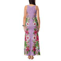 Hawaii Tropical Flowers Tank Maxi Dress Lavender Polynesian Tattoo Art LT05 - Polynesian Pride