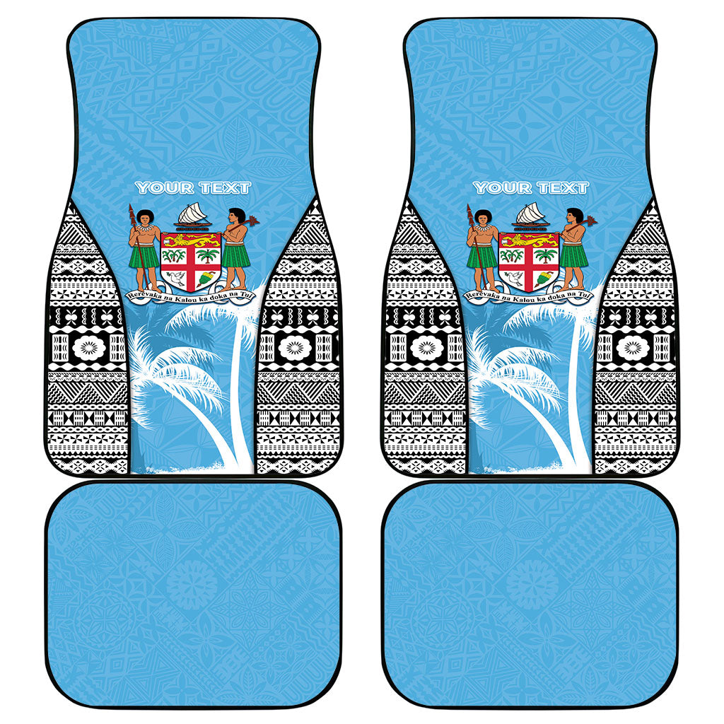 Personalised Fiji Day 2026 Car Mats Masi Tapa Pattern With Palm Tree LT05 - Polynesian Pride