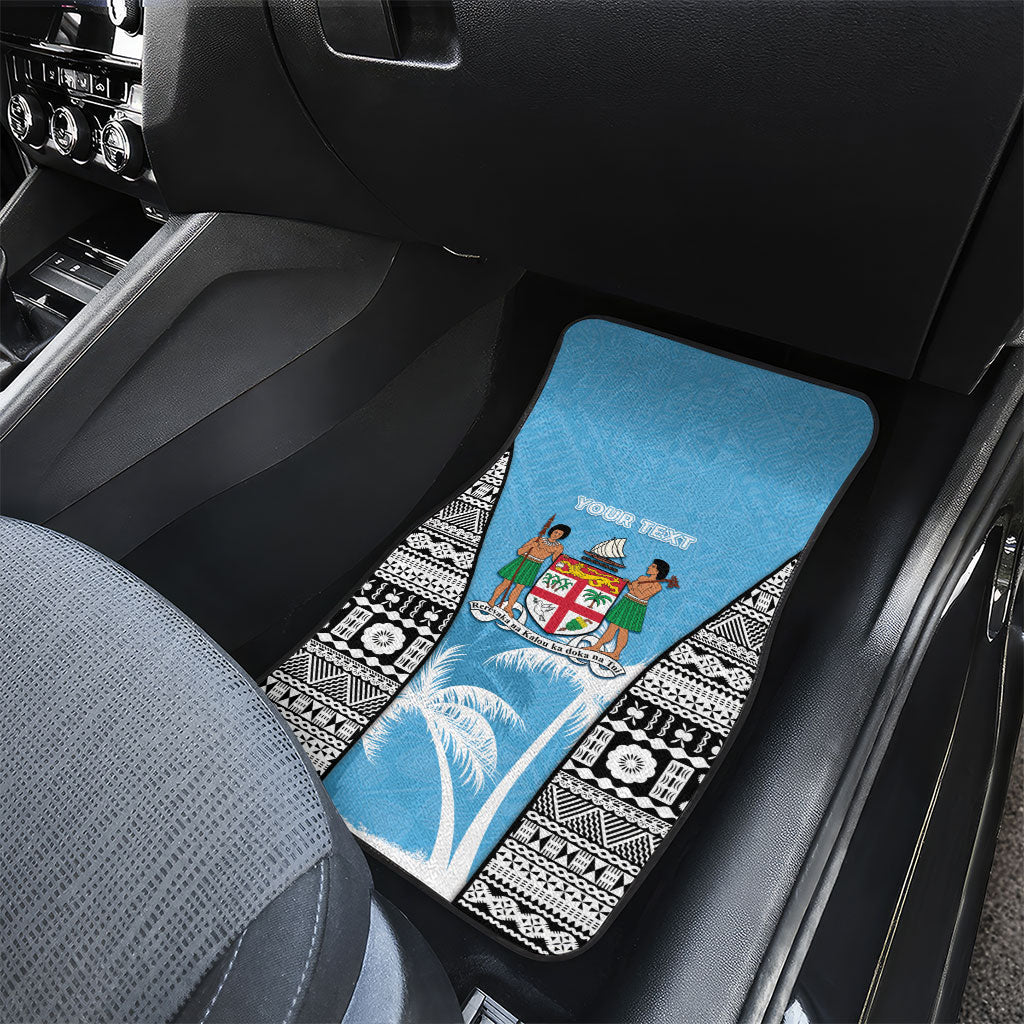Personalised Fiji Day 2026 Car Mats Masi Tapa Pattern With Palm Tree LT05 - Polynesian Pride