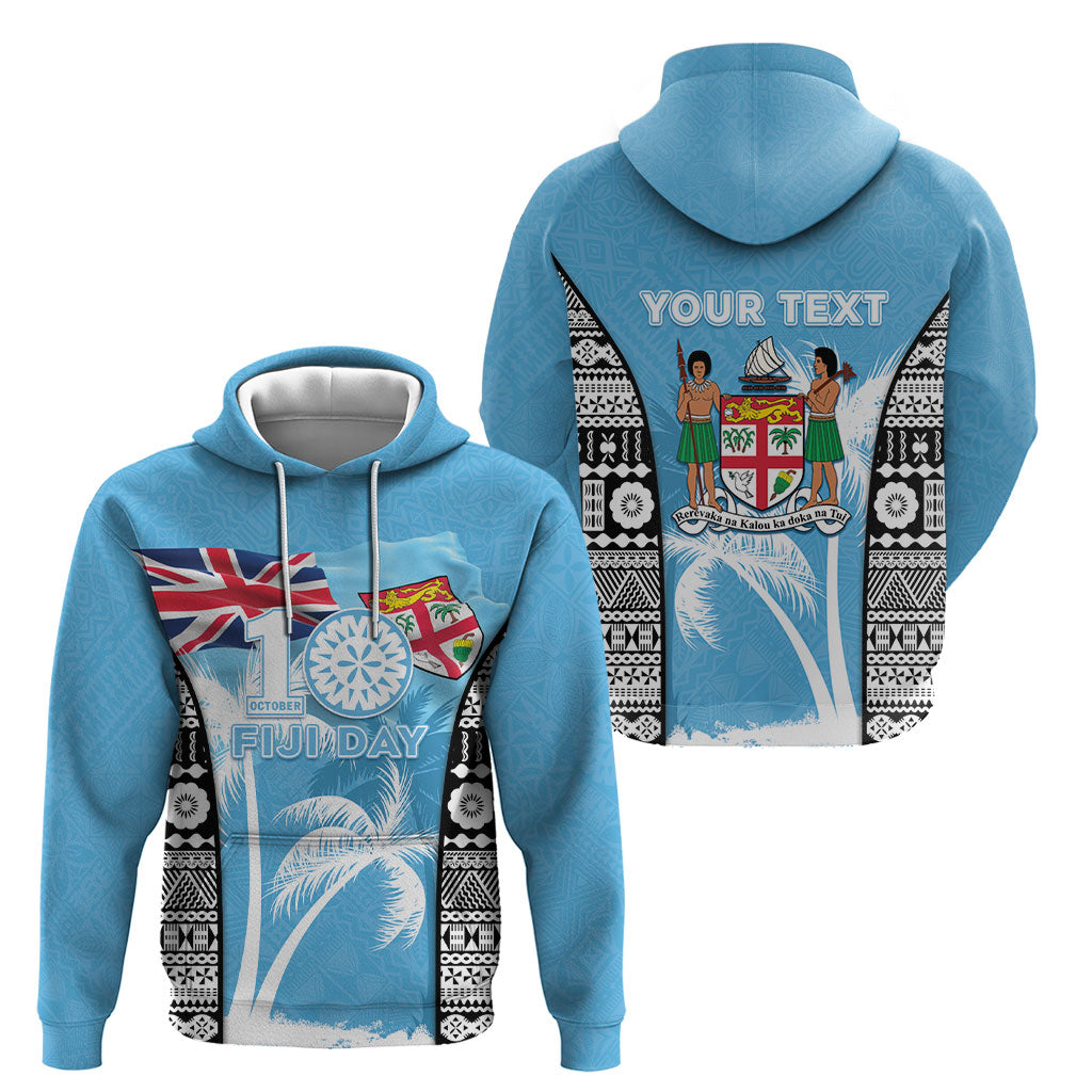 Personalised Fiji Day 2026 Hoodie Masi Tapa Pattern With Palm Tree LT05 - Polynesian Pride