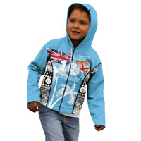 Personalised Fiji Day 2026 Kid Hoodie Masi Tapa Pattern With Palm Tree LT05 - Polynesian Pride