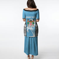 Personalised Fiji Day 2026 Puletasi Masi Tapa Pattern With Palm Tree LT05 - Polynesian Pride