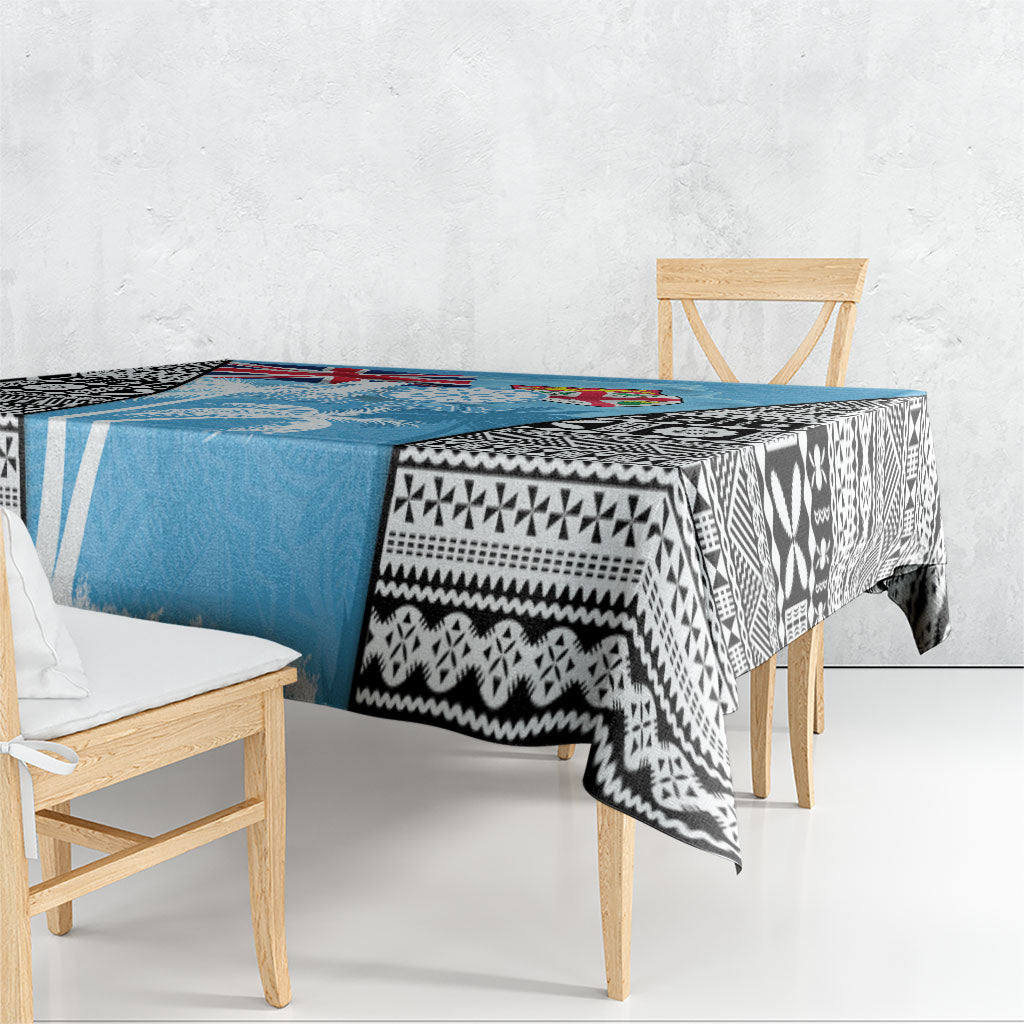 Fiji Day 2026 Tablecloth Masi Tapa Pattern With Palm Tree LT05 - Polynesian Pride