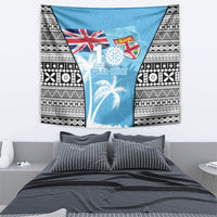 Fiji Day 2026 Tapestry Masi Tapa Pattern With Palm Tree LT05 - Polynesian Pride