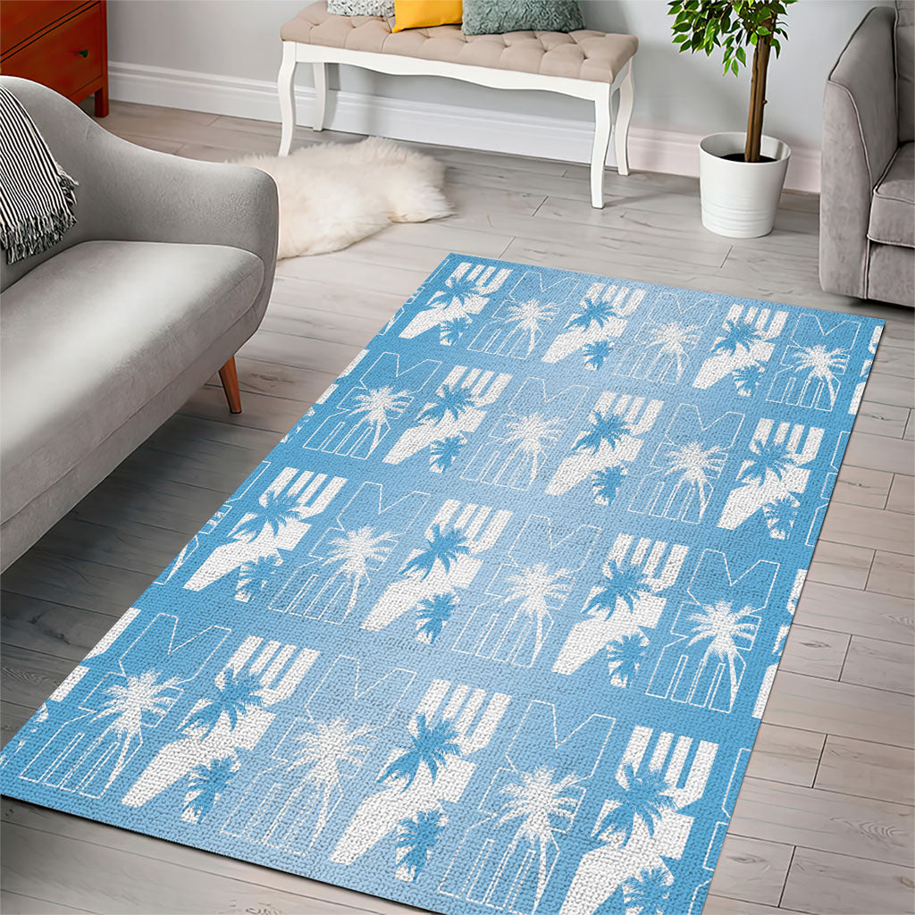 Bula Fiji Area Rug Blue Makare Masi Tapa Pattern LT05 - Polynesian Pride