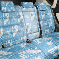 Bula Fiji Back Car Seat Cover Blue Makare Masi Tapa Pattern LT05 - Polynesian Pride