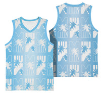 Bula Fiji Basketball Jersey Blue Makare Masi Tapa Pattern LT05 - Polynesian Pride