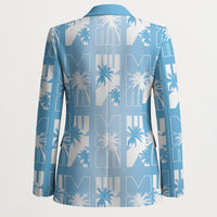 Bula Fiji Blazer Blue Makare Masi Tapa Pattern LT05 - Polynesian Pride