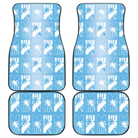 Bula Fiji Car Mats Blue Makare Masi Tapa Pattern LT05 - Polynesian Pride