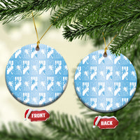 Bula Fiji Ceramic Ornament Blue Makare Masi Tapa Pattern