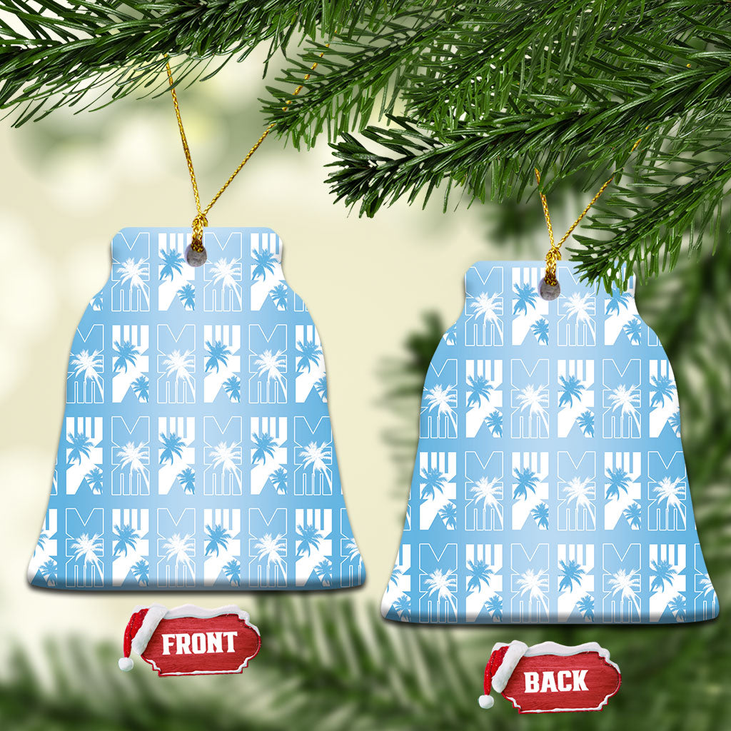 Bula Fiji Ceramic Ornament Blue Makare Masi Tapa Pattern