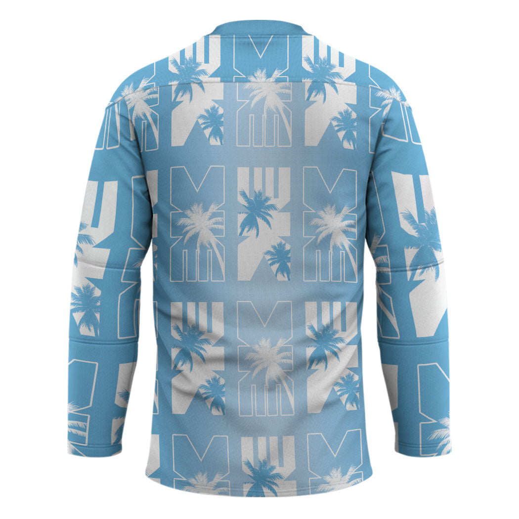 Bula Fiji Hockey Jersey Blue Makare Masi Tapa Pattern LT05 - Polynesian Pride